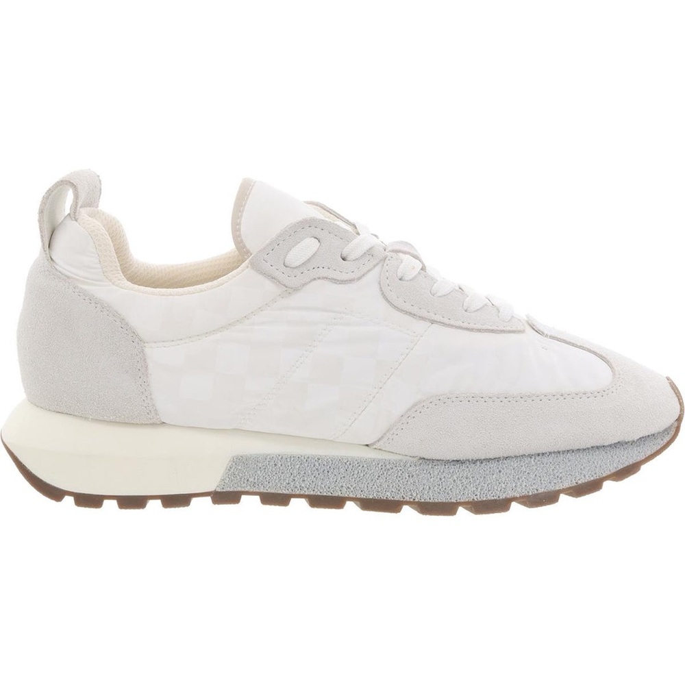 Aqua Gail Off White Checkered and Gray Mixed Media Sneakers Sz 10 BNWOB - Picture 2 of 3